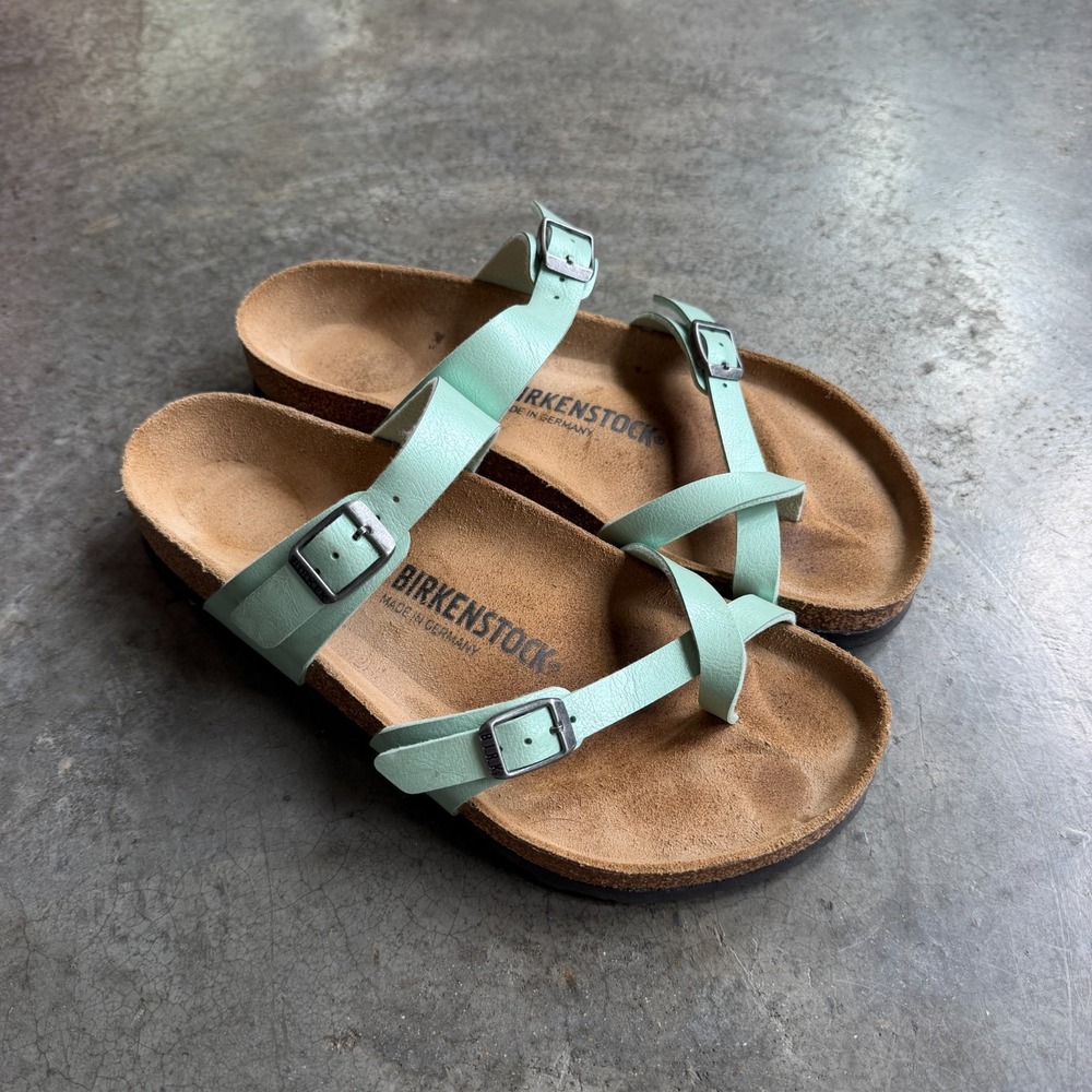 Birkenstock Mayari Slip On Sandals Sage Green Matcha EUC Size 40 Womens 9 RARE
